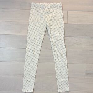 J. Crew Crewcuts White Leggings with Gold Polka Dots